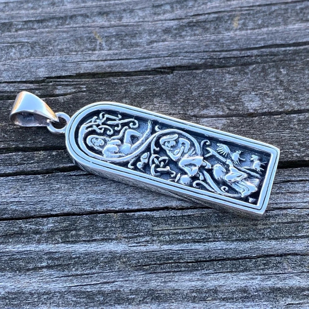 Maiden Mother Crone Pendant in solid .925 Sterling Silver Celtic Triple Goddess - Picture 9 of 11